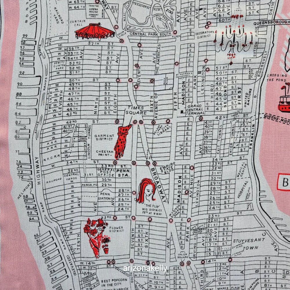 kate spade NYC New York Map Scarf Pink - Picture 10 of 14